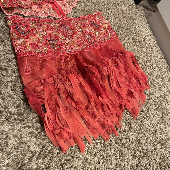 Nurielle Early 2000s Las Vegas Couture Beaded Corset Top & Skirt Set - Picture 10 of 16